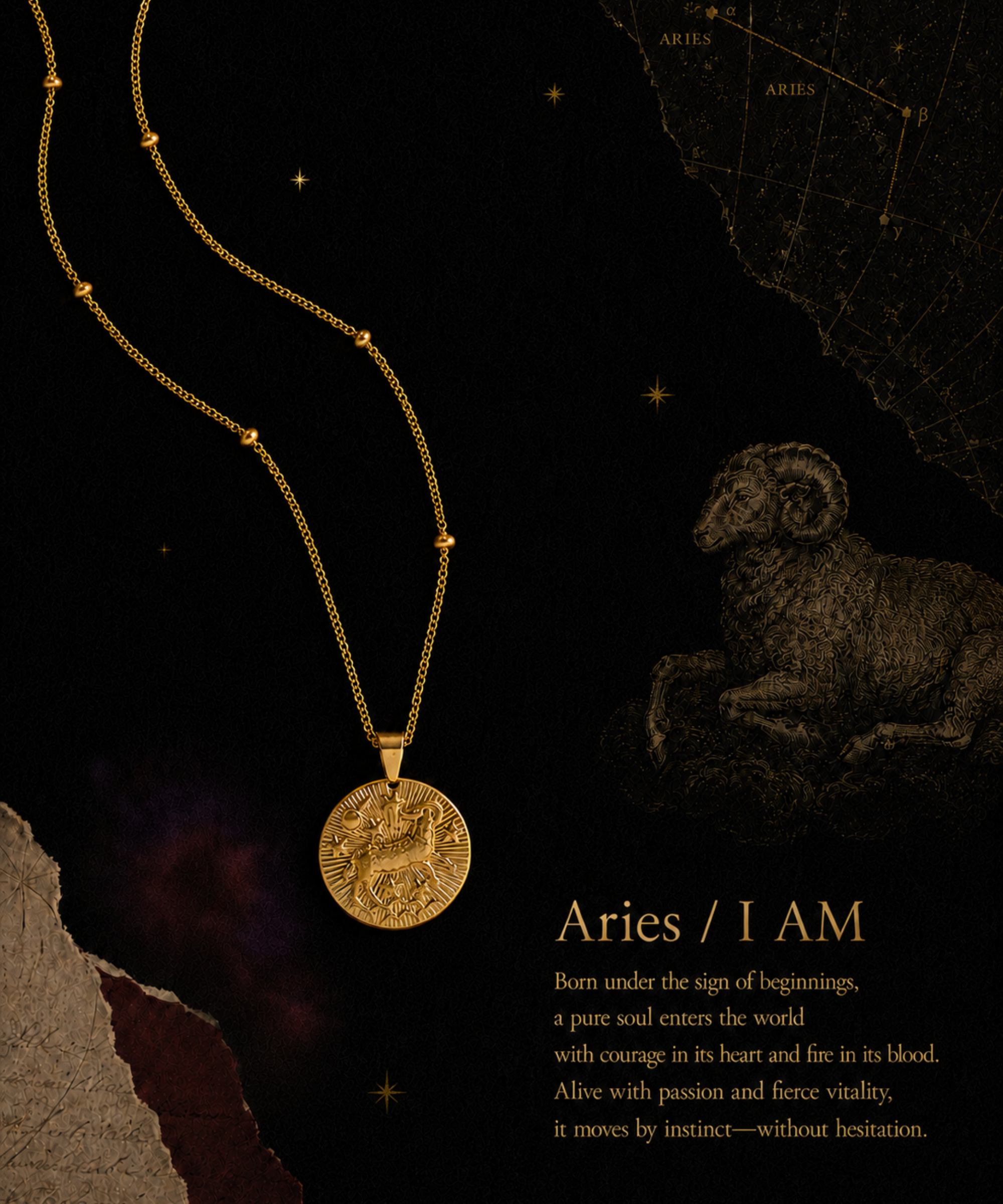 Zodiac Coin Necklace/Aries