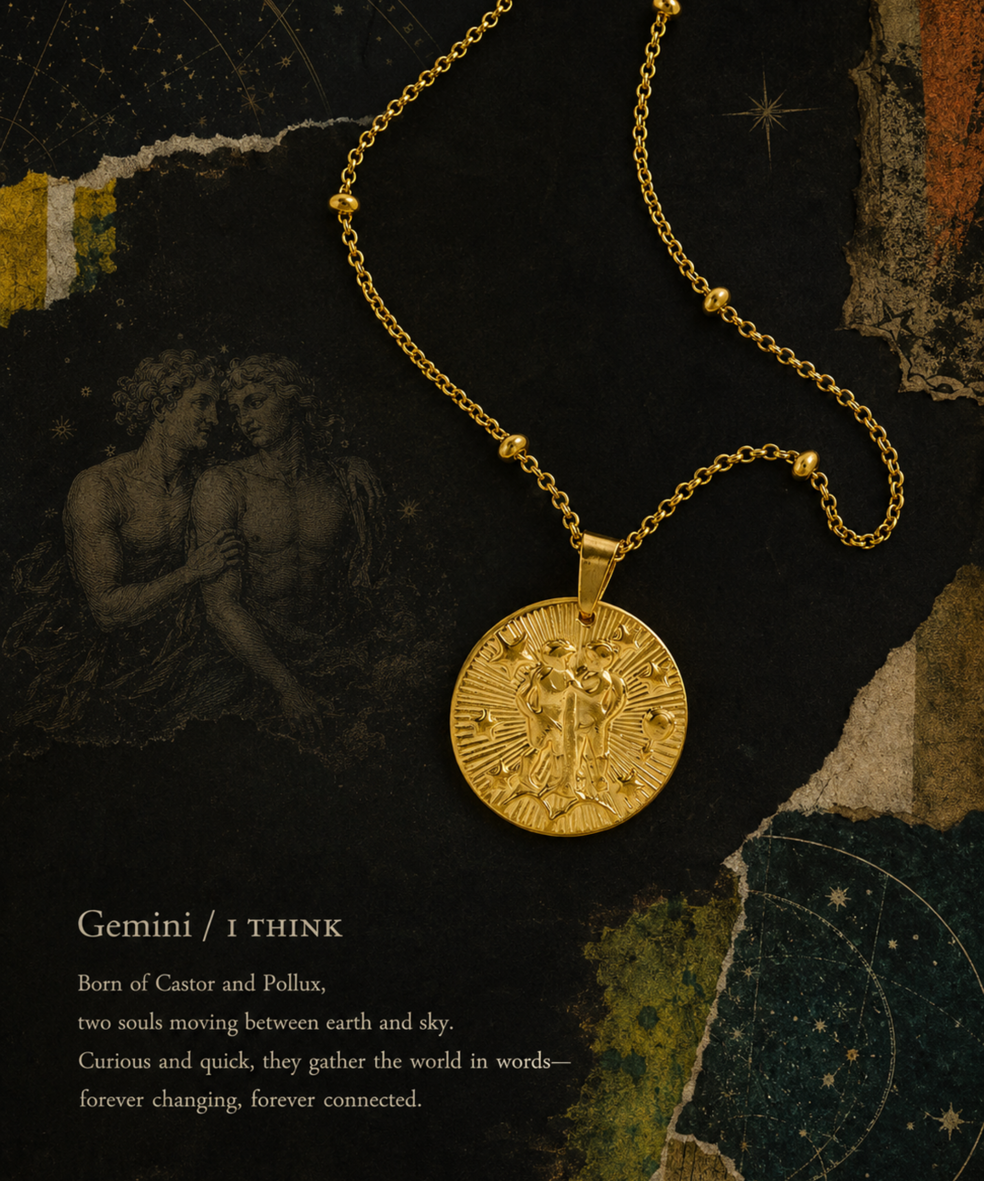 Zodiac Coin Necklace/Gemini