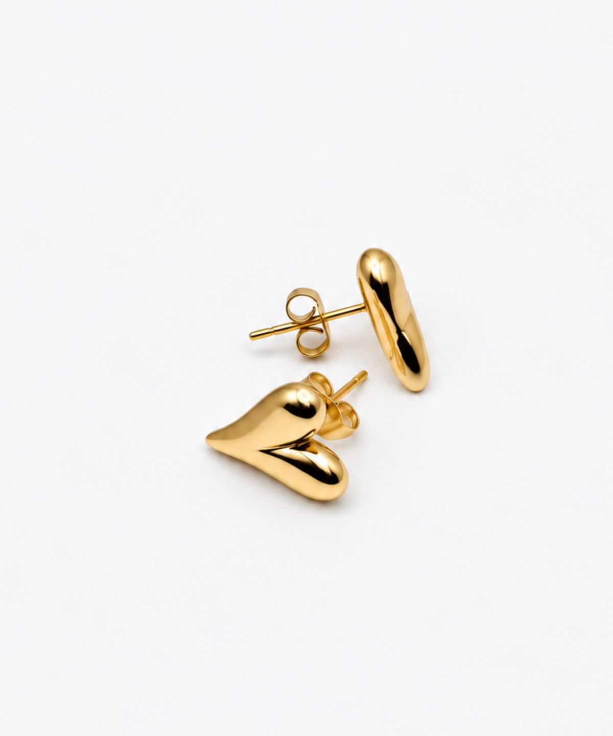 Puffy Heart Pierced Earrings