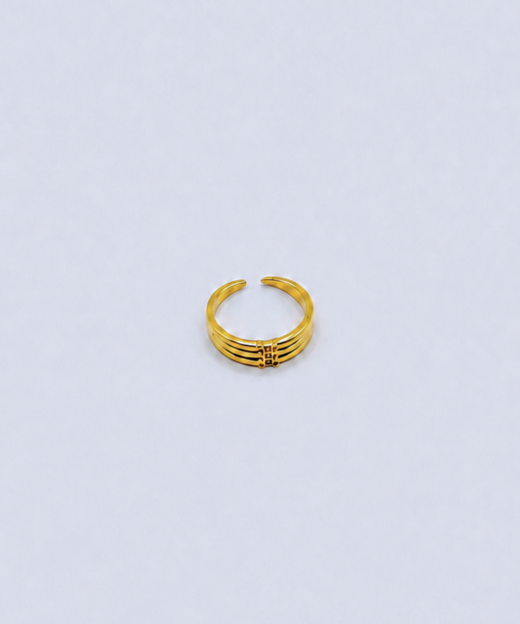 Triple Line Bijou Open Ring