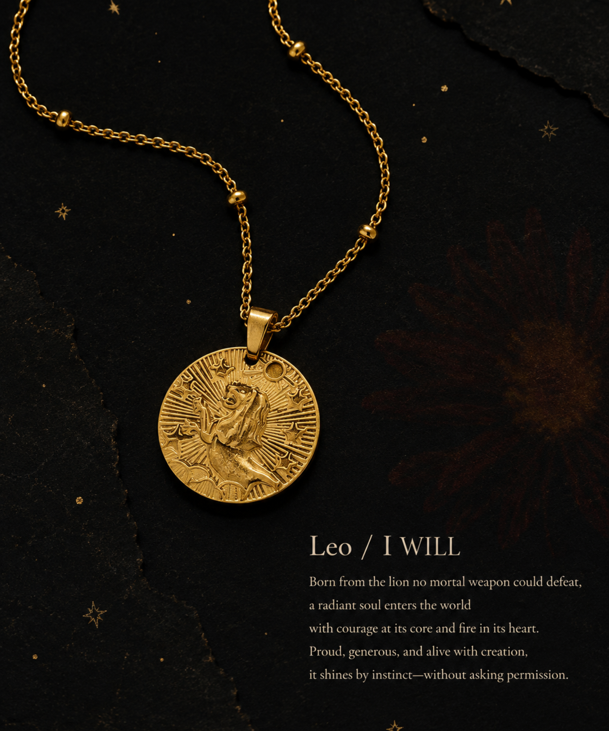 Zodiac Coin Necklace/Leo