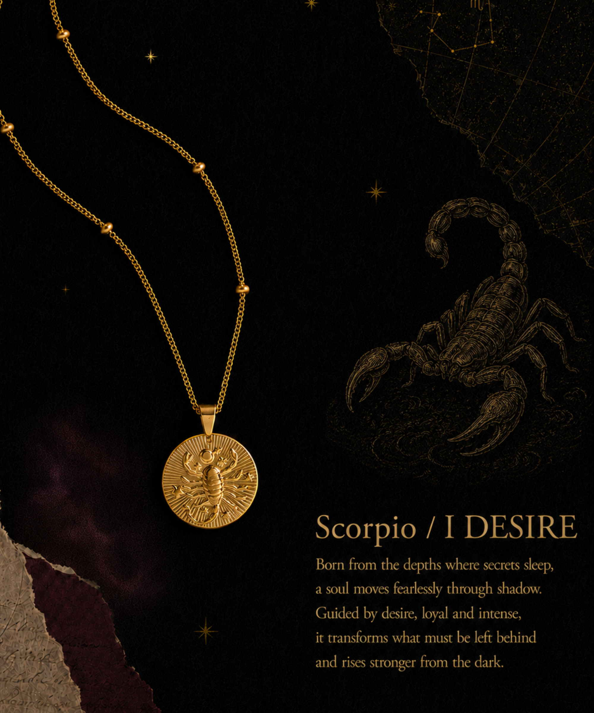 Zodiac Coin Necklace/Scorpio