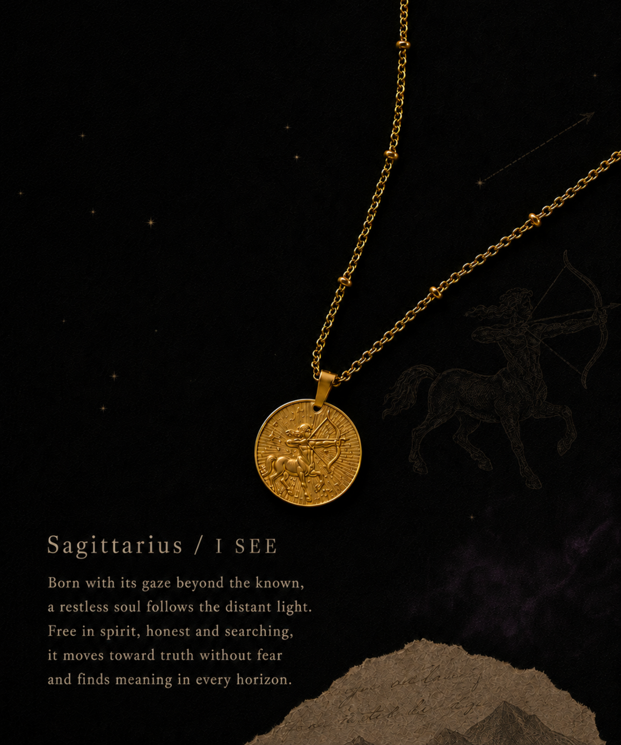 Zodiac Coin Necklace/Sagittarius