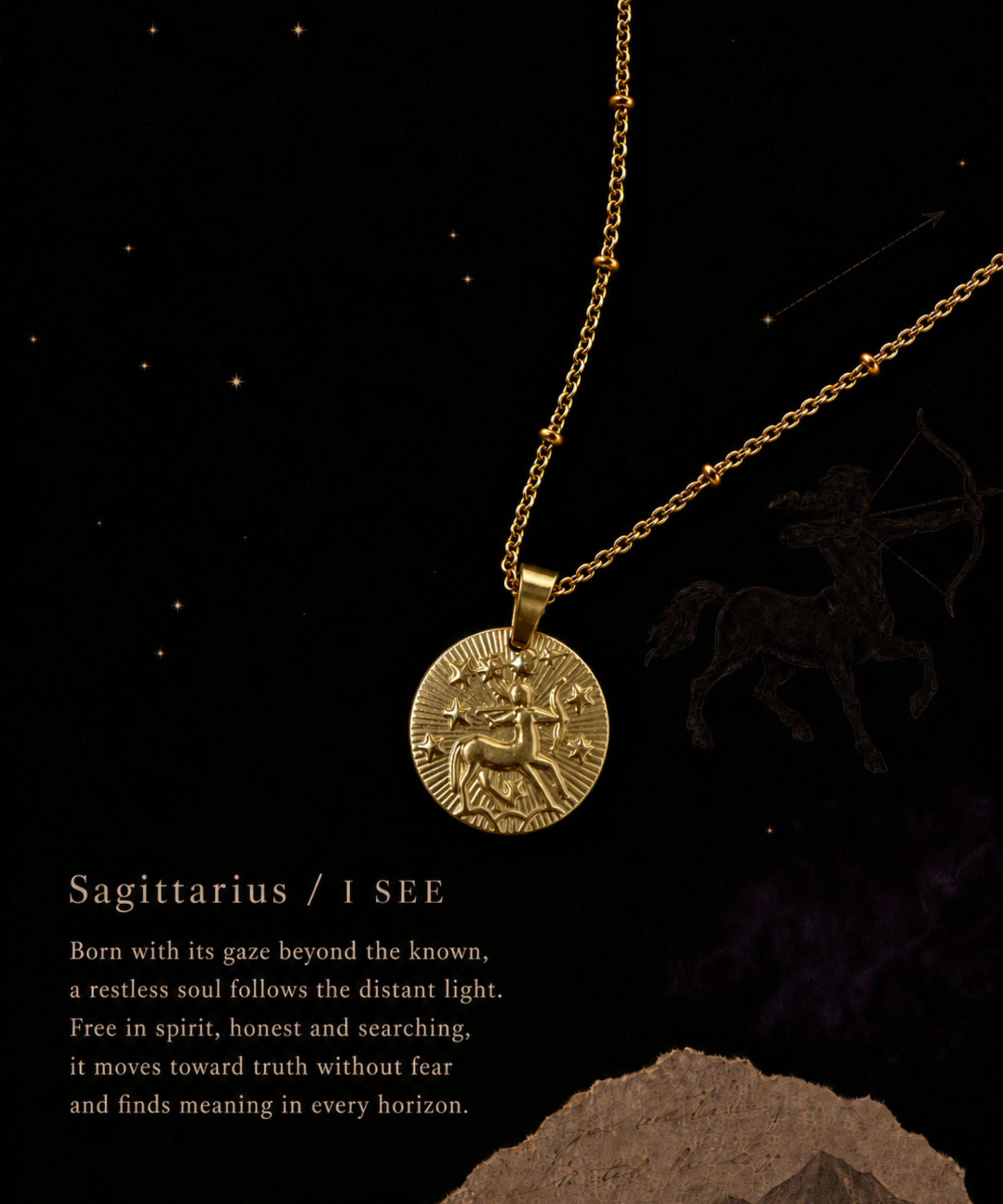 Zodiac Coin Necklace/Sagittarius/射手座